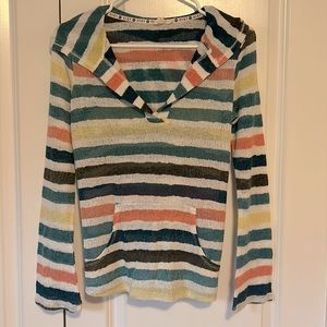 Roxy striped hoodie hooded sweater S/M